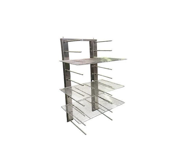 Muurrekje in inox met 10 leggers 45x38x98 cm - afbeelding 1 van  8