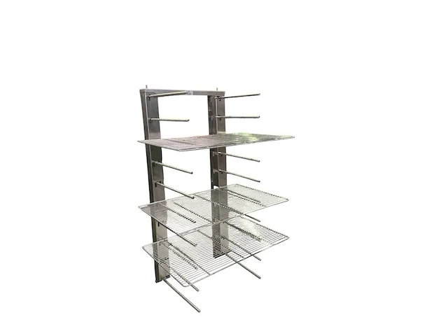 Muurrekje in inox met 10 leggers 45x38x98 cm - afbeelding 2 van  8