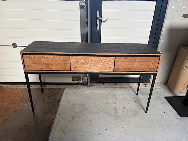 Muurtafel teak/metal 3-laden - afbeelding 1 van  1