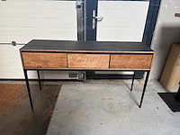 Muurtafel teak/metal 3-laden - afbeelding 1 van  1