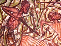 Mwenze kibwanga (1925-1999), untitled (the hunters), 1993, oil on canvas 80 x 115 cm. (31 1/2 x 45.28 in.) - afbeelding 6 van  6