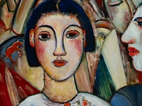 Myer lacome (1927-2011), 'la fille et le clown', 2004, oil on canvas 50 x 60 cm. (19.67 x 23.62 in.), frame: 81.5 x 91.5 cm. (32.09 x 36.02 in.) - afbeelding 6 van  8