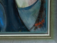 Myer lacome (1927-2011), 'la fille et le clown', 2004, oil on canvas 50 x 60 cm. (19.67 x 23.62 in.), frame: 81.5 x 91.5 cm. (32.09 x 36.02 in.) - afbeelding 8 van  8