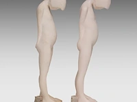 Myriam eyckens (1938), two nude figures looking at the ground, 1970, plaster, n° 1/3, 38.5 cm. (15.16 in.) - afbeelding 5 van  8