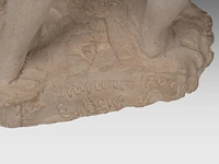 Myriam eyckens (1938), two nude figures looking at the ground, 1970, plaster, n° 1/3, 38.5 cm. (15.16 in.) - afbeelding 7 van  8