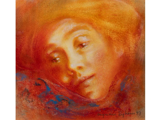Myriam eykens (1938), untitled, 1993, gouache on paper 32 x 32 cm. (12.59 x 12.59 in.), frame: 63.5 x 63.5 cm. (25 x 25 in.) - afbeelding 1 van  4