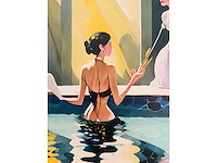 (naar) david hockney - bathers - kleurenprint op canvas - afbeelding 5 van  7
