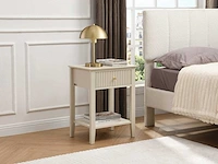 Nachtkastje met 1 lade en 1 plank - mdf - beige - niriva