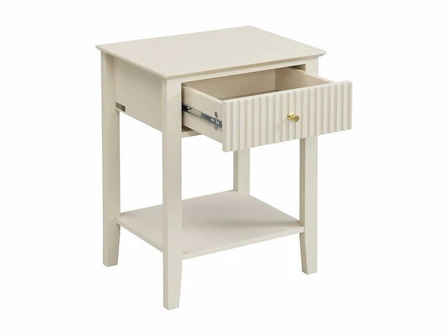 Nachtkastje met 1 lade en 1 plank - mdf - beige - niriva - afbeelding 4 van  4
