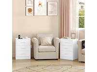 Nachtkastje met ingebouwde fitting, set van 2, 3 lades, wit - afbeelding 5 van  5