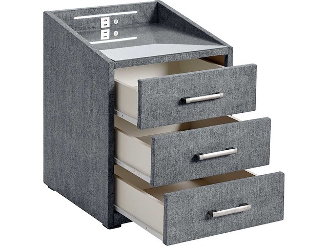 Nachtkastje met led-verlichting en usb-poort en usb-c-poort (x2) - afbeelding 5 van  10