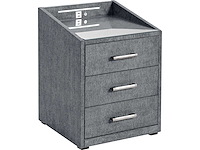 Nachtkastje met led-verlichting en usb-poort en usb-c-poort (x2) - afbeelding 1 van  10