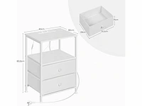 Nachtkastjes met stopcontacten, set van 2, met led-verlichting, wit - afbeelding 4 van  6
