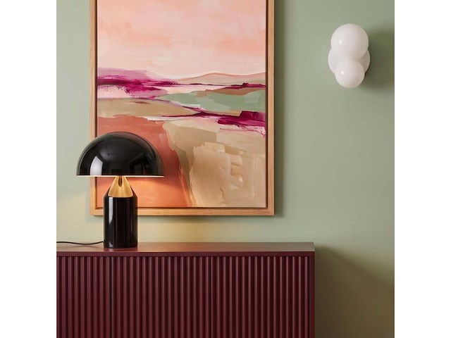 Nachtkastlamp 35 x 50 cm - glanzend zwart - afbeelding 1 van  2