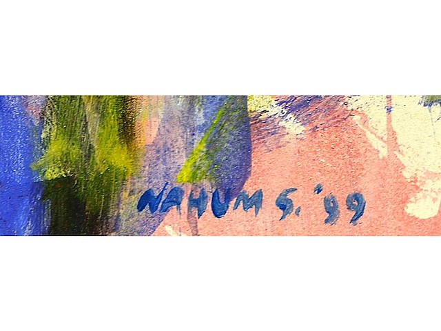 Nahum suwarsita - just walking - gemengde techniek op doek - 70x60 cm - afbeelding 3 van  4