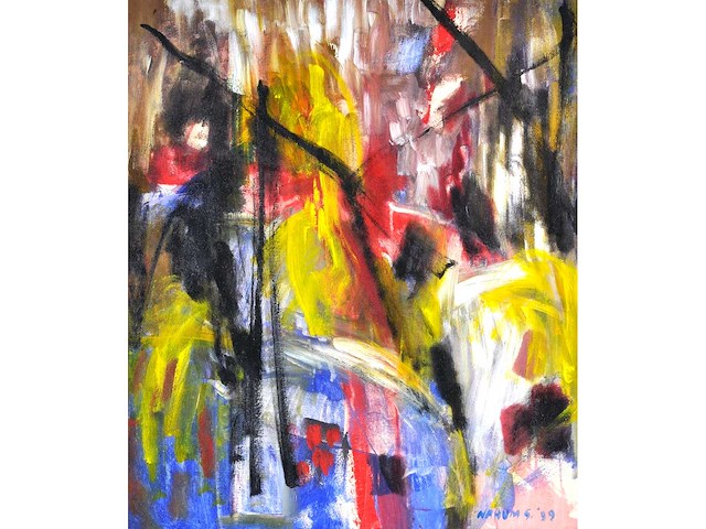 Nahum suwarsita - just walking - gemengde techniek op doek - 70x60 cm - afbeelding 1 van  10