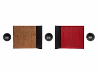 Narcisse tordoir (1954), untitled composition of two panels and two spheres, 1984, acrylic on wood and plaster 40 x 205 cm. (15 3/4 x 80.70 in.)