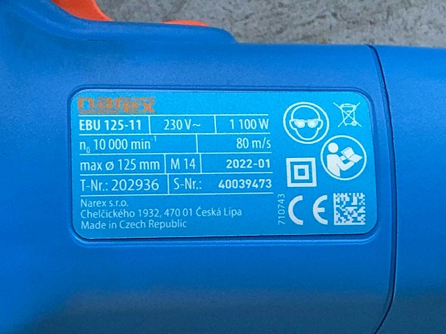 Narex ebu125-11 haakse slijpmachine - afbeelding 3 van  5