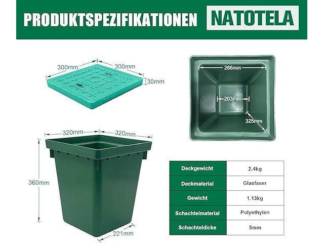 Natotela kabelschacht vloerinbouwdoos (2-delig) - afbeelding 2 van  5