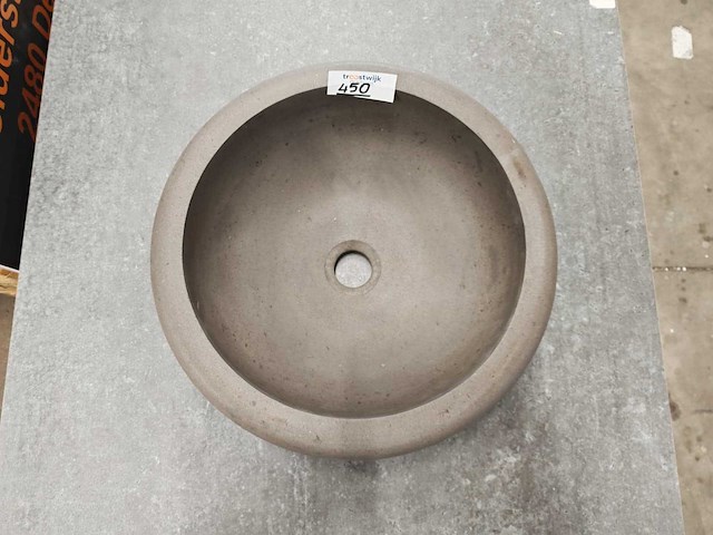 Natuursteen basalt antraciet waskom 40,6x15 cm - afbeelding 3 van  4