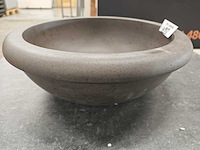 Natuursteen basalt antraciet waskom 40,6x15 cm - afbeelding 4 van  4