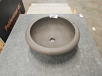 Natuursteen basalt antraciet waskom 40,6x15 cm - afbeelding 1 van  5