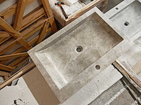 Natuursteen beige marmer wastafel 70x46x10 cm - afbeelding 1 van  3