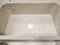 Natuursteen beige marmer wastafel 76x46x26 cm - afbeelding 6 van  6