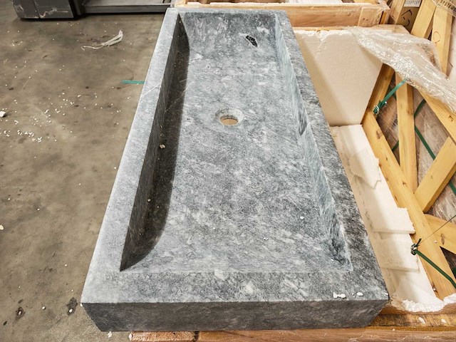 Natuursteen black marmer wastafel 100x40x10 cm - afbeelding 4 van  6