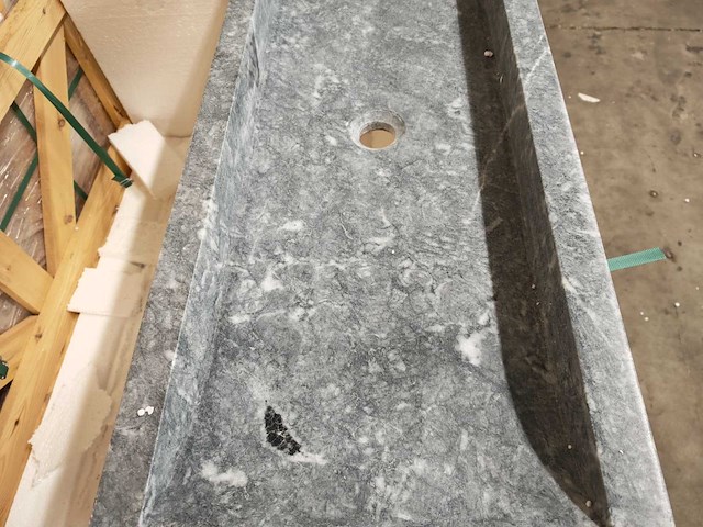 Natuursteen black marmer wastafel 100x40x10 cm - afbeelding 5 van  6