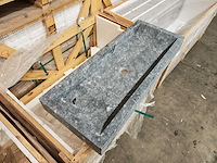 Natuursteen black marmer wastafel 100x40x10 cm - afbeelding 2 van  6