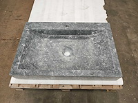 Natuursteen black marmer wastafel 70x46x10 cm - afbeelding 1 van  4