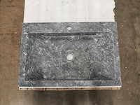 Natuursteen black marmer wastafel 70x46x10 cm - afbeelding 2 van  6