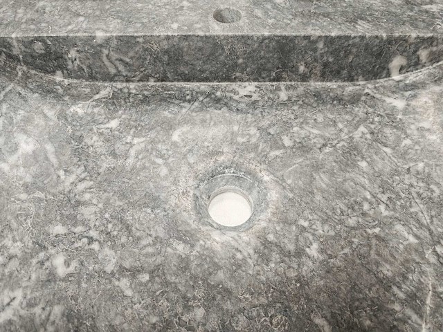 Natuursteen black marmer wastafel 70x46x10 cm - afbeelding 5 van  6