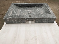 Natuursteen black marmer wastafel 70x46x10 cm - afbeelding 3 van  6