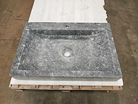 Natuursteen black marmer wastafel 70x46x10 cm