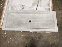 Natuursteen grey marmer wastafel 100x40x10 cm - afbeelding 2 van  7