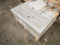 Natuursteen grey marmer wastafel 100x40x10 cm - afbeelding 6 van  7