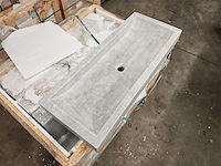 Natuursteen grey marmer wastafel 100x40x10 cm - afbeelding 2 van  3