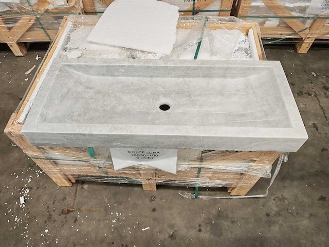 Natuursteen grey marmer wastafel 100x40x10 cm - afbeelding 1 van  4