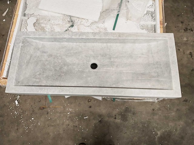 Natuursteen grey marmer wastafel 100x40x10 cm - afbeelding 2 van  4