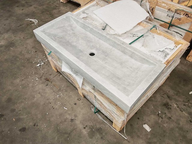 Natuursteen grey marmer wastafel 100x40x10 cm - afbeelding 4 van  4