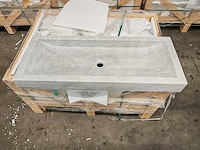 Natuursteen grey marmer wastafel 100x40x10 cm - afbeelding 1 van  7