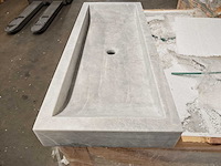 Natuursteen grey marmer wastafel 100x40x10 cm - afbeelding 3 van  7