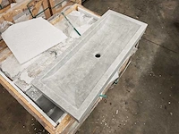 Natuursteen grey marmer wastafel 100x40x10 cm - afbeelding 4 van  7