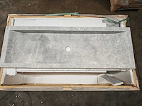 Natuursteen grey marmer wastafel 120x40x10 cm - afbeelding 2 van  4