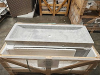 Natuursteen grey marmer wastafel 120x40x10 cm - afbeelding 1 van  4