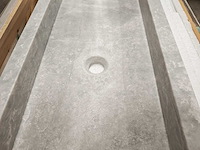Natuursteen grey marmer wastafel 120x40x10 cm - afbeelding 4 van  4