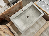Natuursteen grey marmer wastafel 70x46x10 cm - afbeelding 4 van  5