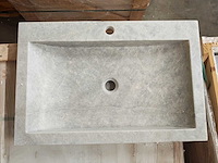Natuursteen grey marmer wastafel 70x46x10 cm - afbeelding 1 van  4
